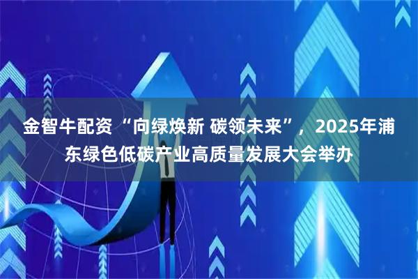 金智牛配资 “向绿焕新 碳领未来”,2025年浦东绿色低碳产业高质量发展大会举办